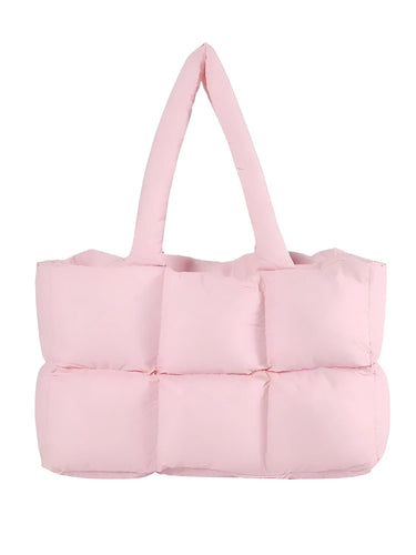 Women's Quilted Tote Bag Retro Trendy Waterproof Shoulder Bag Winter Soft Large Capacity Bags